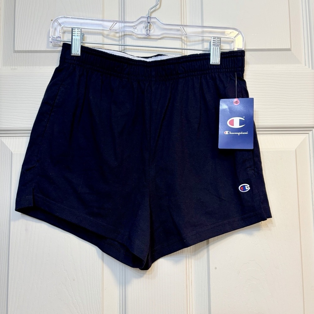 Champion Kids Youth Large 14 Athletic Shorts Navy Blue Elastic Waist Pockets NWT